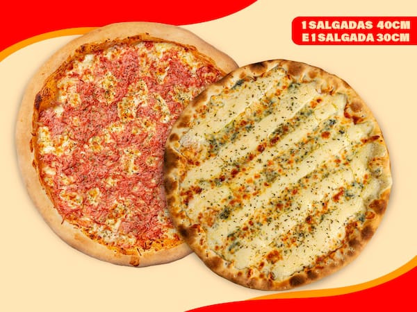 Combo Pizza Salgada de 40cm + Pizza Salgada de 30cm