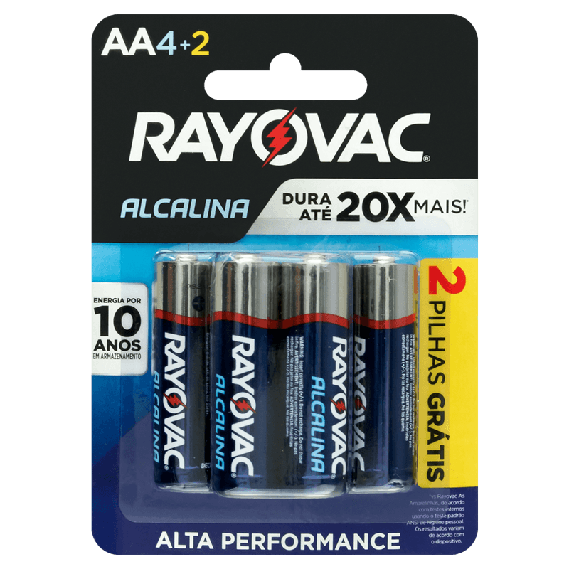 PILHA RAYOVAC ALCALINA "AA" C/6UN¬