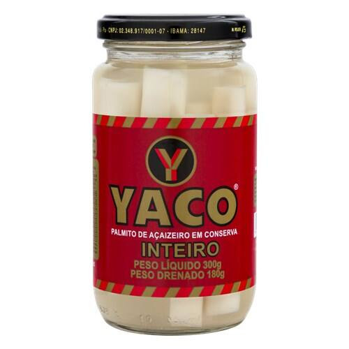 Palmito Yaco Inteiro Vidro 180g