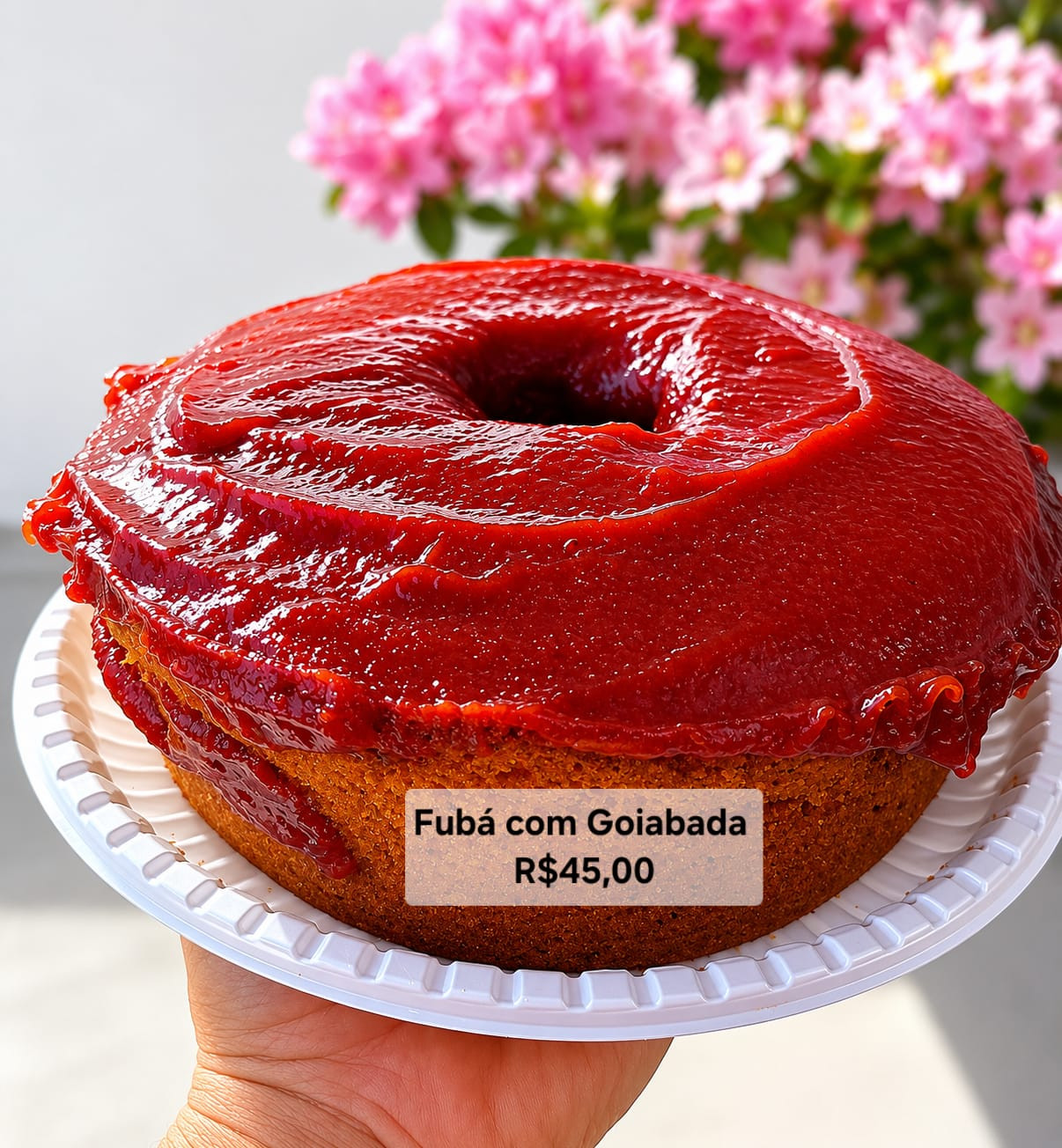 BOLO DE FUBÁ COM GOIABADA