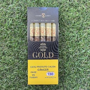 5 CHARUTOS COM PITEIRA  ALONZO MENEDES GOLD