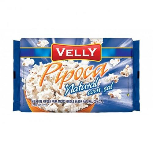 Pipoca para Microondas Velly Com Sal Embalagem 90g