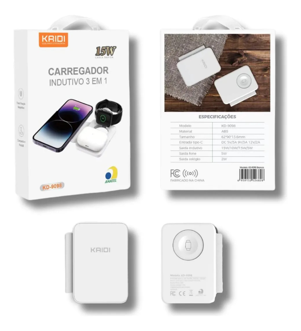 CARREGADOR INDUCAO KAIDI KD-9098