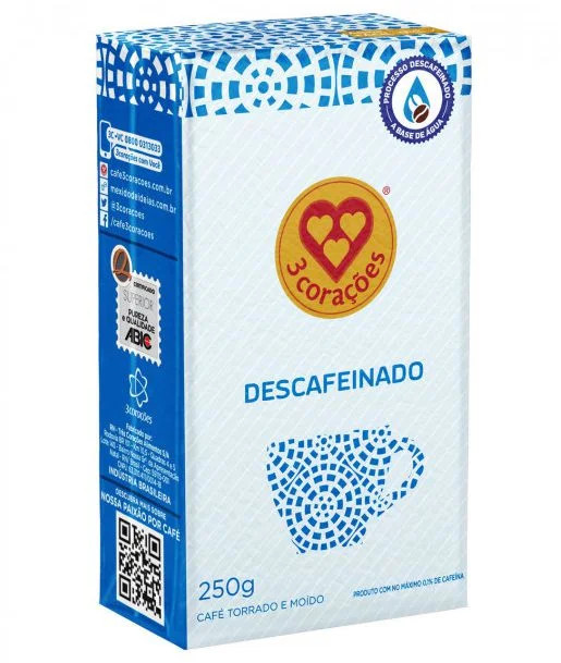 CAFÉ 3 TRÊS CORAÇÕES DESCAFEINADO 250G