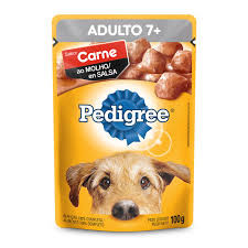 Racao Pedigree Sc Carne Molho Ad 7+Anos 100g