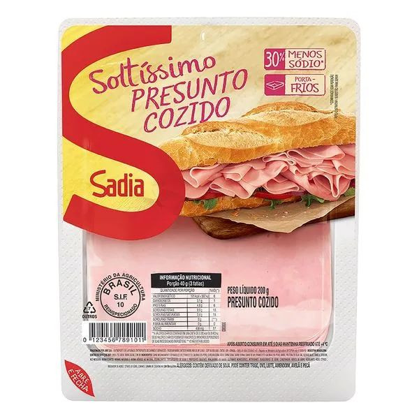 Presunto soltissímo sadia 200 g (Encartelado)
