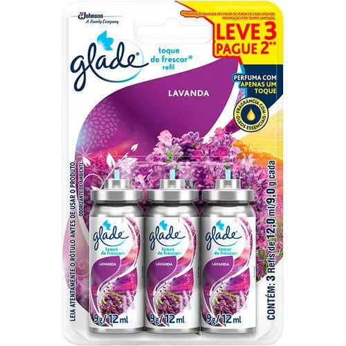 ODORIZANTE DE AMBIENTE GLADE LAVANDA 3 REFIS
