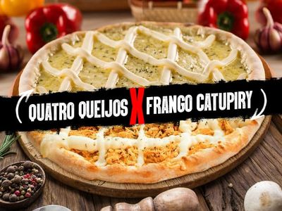 Pizza 1/2 Quatro queijos 1/2 Frango Catupiry- Grande 35cm