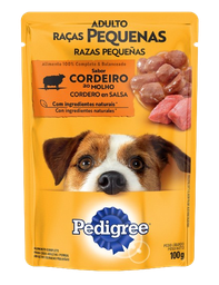 Ração Úmida para Cães Adultos de Raças Pequenas Sabor Cordeiro Ao Molho Pedigree 100g