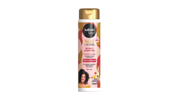 COND SALON LINE CACHOS RICINO E QUERATINA 5EM1 300ML