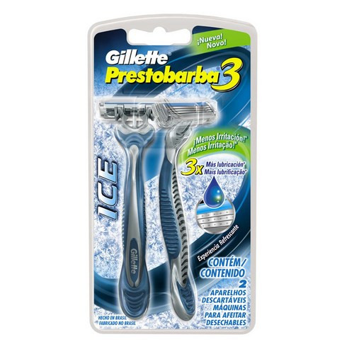 APARELHO BARBEAR GILLETTE PRESTO3 ICE C/2UN