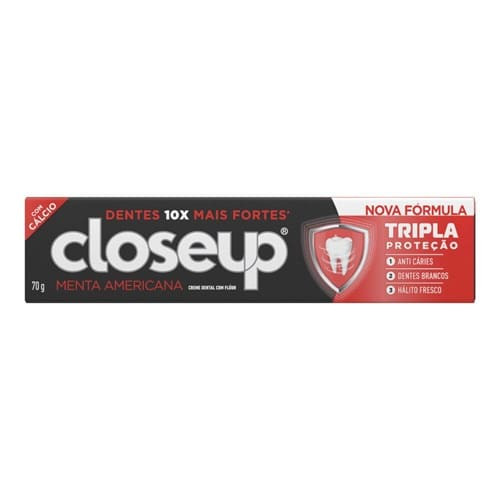 Creme Dental com Flúor Triple Menta Americana Closeup 70g