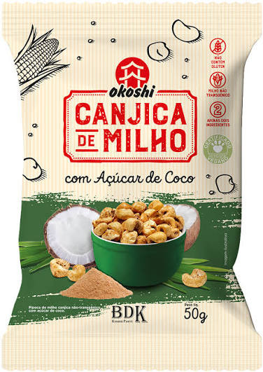 Pipoca Okoshi Canjica Milho Acucar Coco 36g