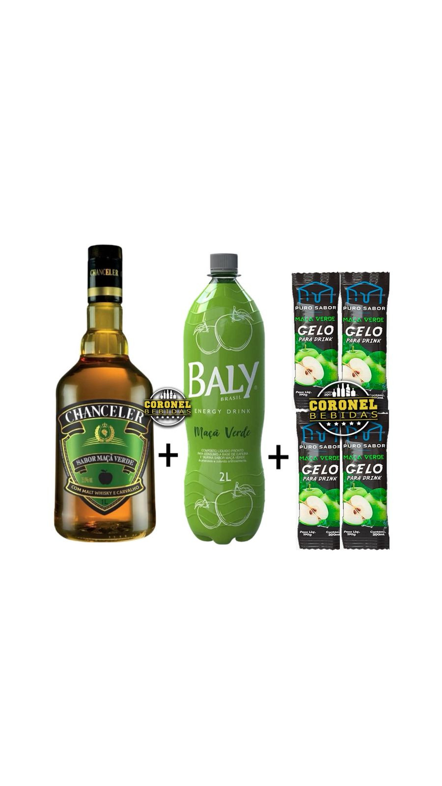 Chanceler Maça Verde + 1 Baly ( Maçã Verde ) + 4 Gelo Maçã Verde 