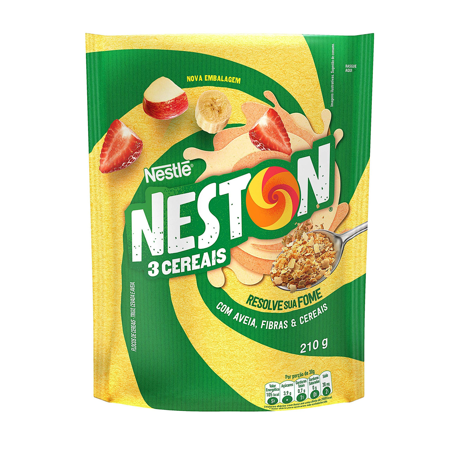Neston 3 cereais aveia, fibras e cereais 210g
