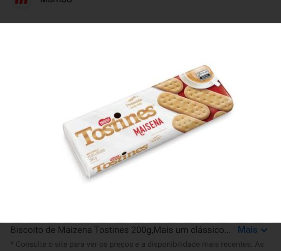 BOLACHA MAISENA TOSTINES 20G