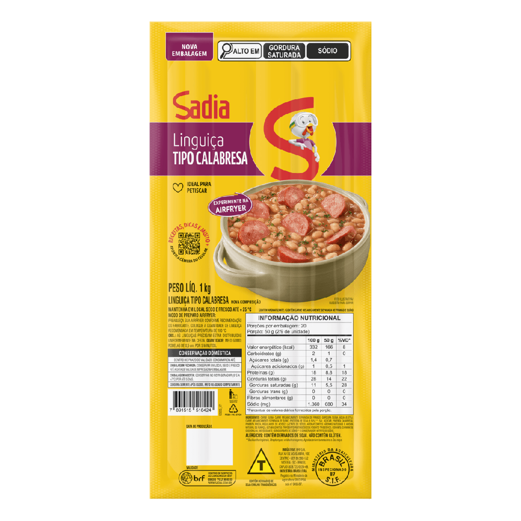 CALABRESA FININHA SADIA 215G CB