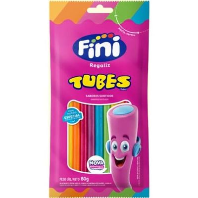 Bala Fini Tubes Sabores Sortidos Embalagem 80g