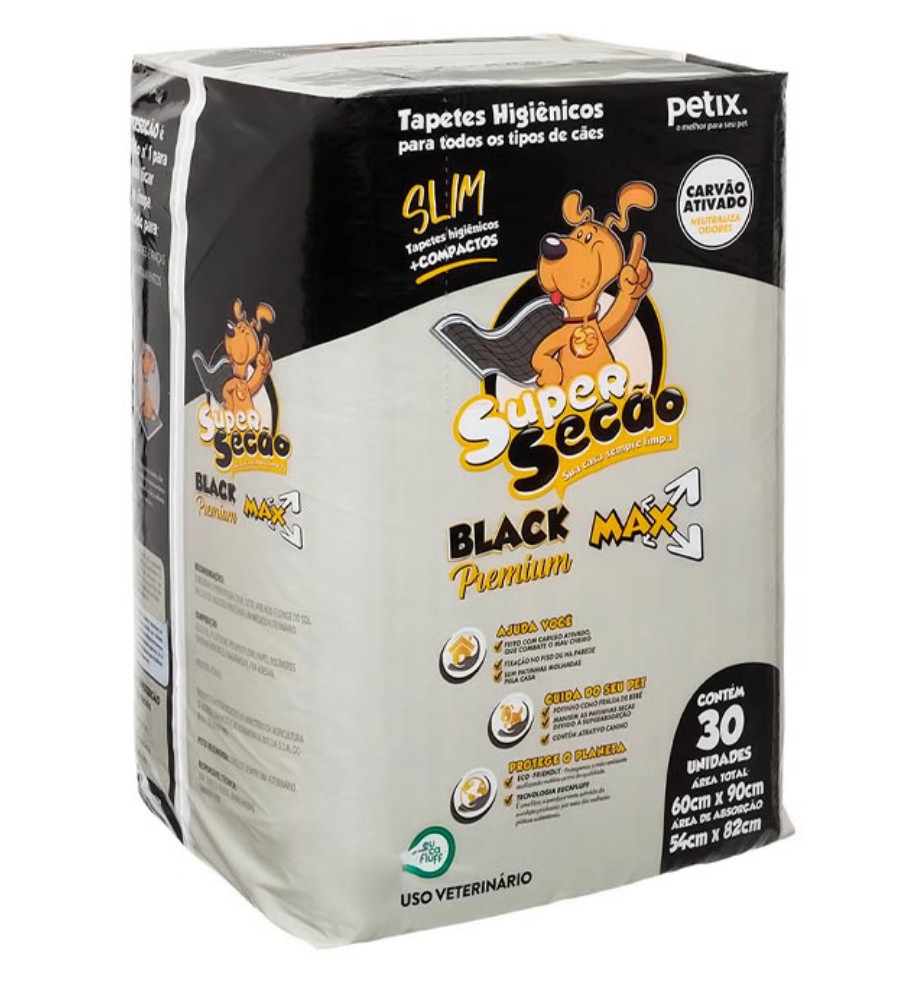 Tapete higiênico Super Secão Black Slim c/30