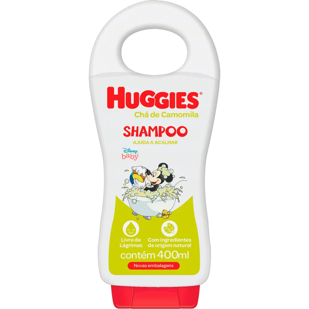 SHAMPO INFANTIL CRIANCA BABY HUGGIES CHÁ DE CAMOMILA 400 ML
