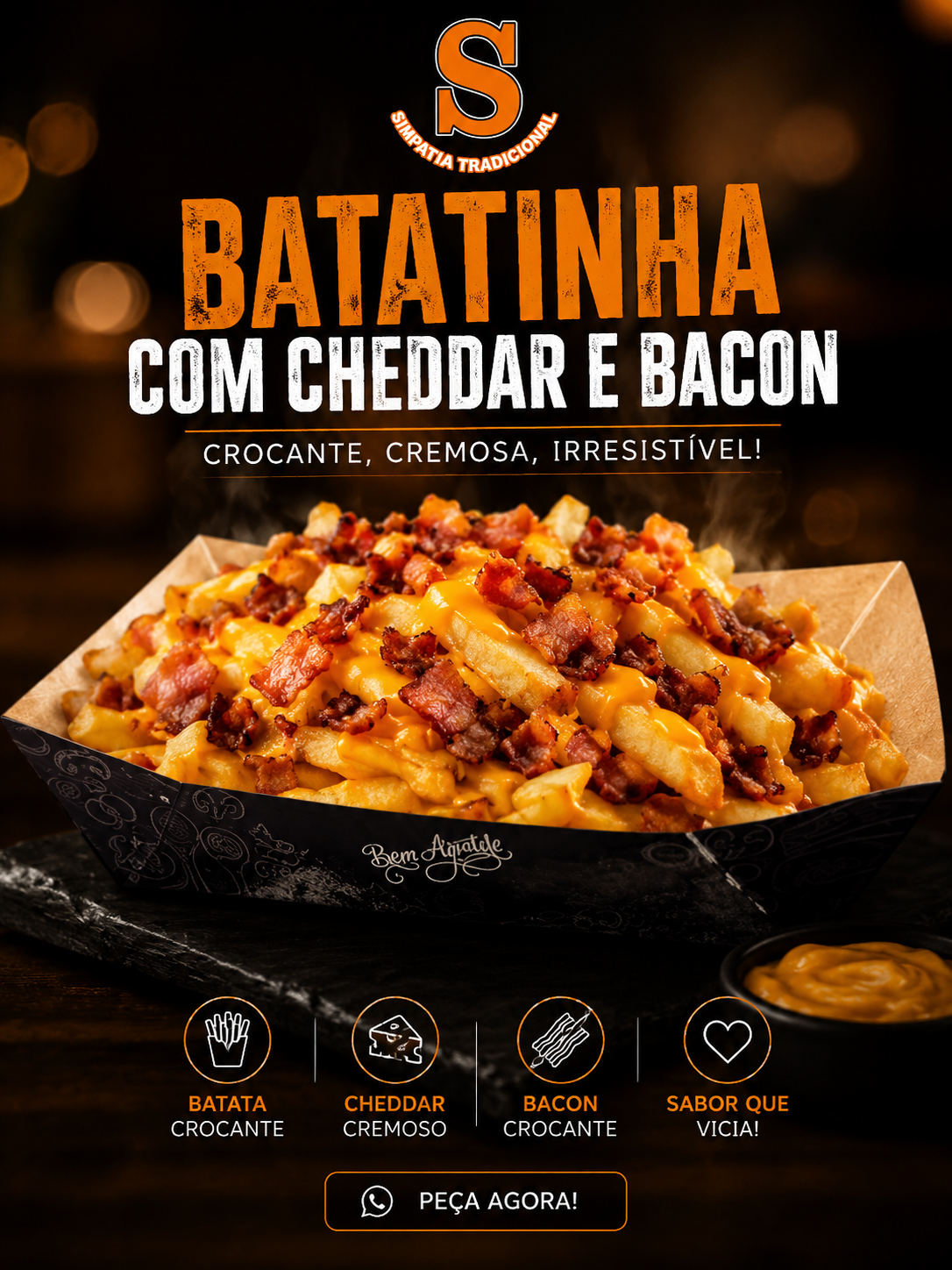200G BARCA COM CHEDDER E BACON