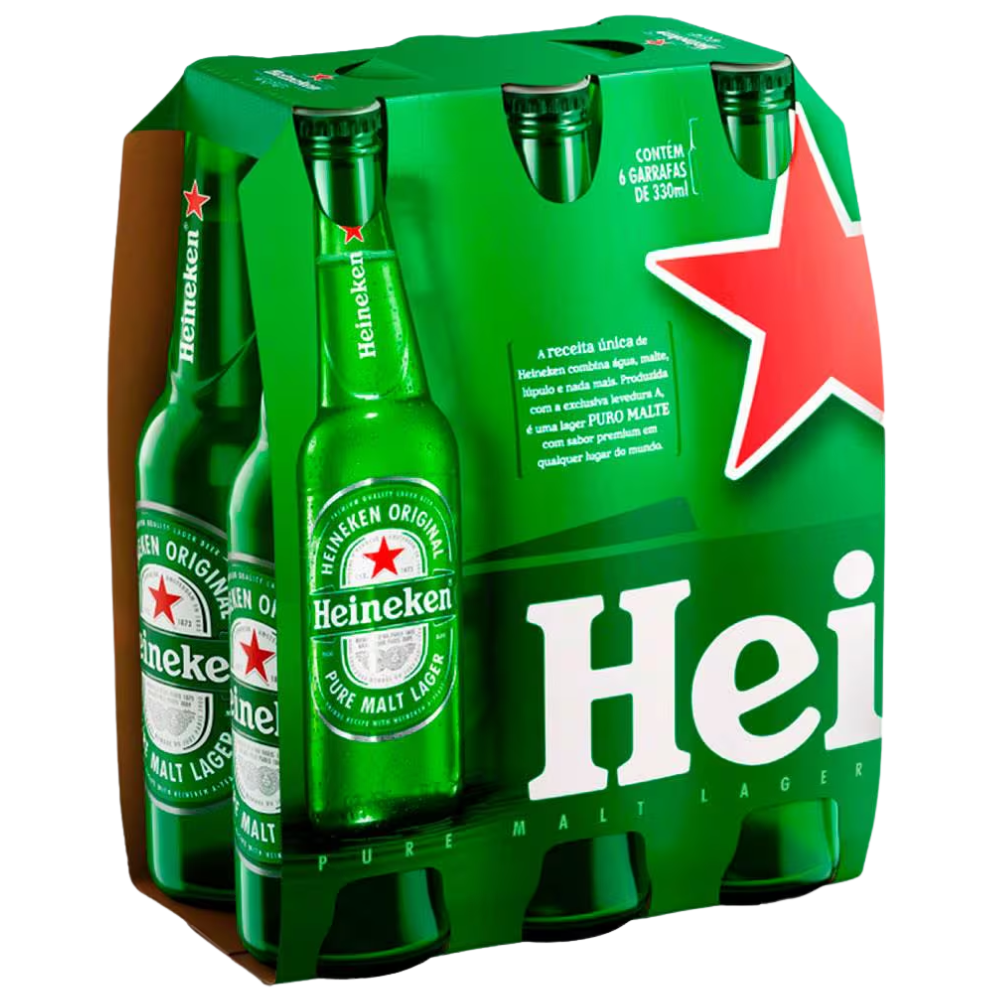 CX CERVEJA HEINEKEN LONG NECK 330ML C/6UN