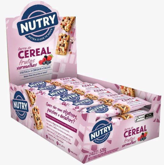 BARRA DE CEREAL FRUTAS VERMELHAS NUTRY 22GR