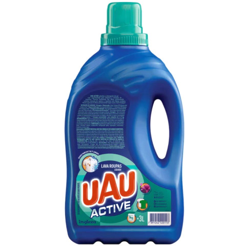 SABÃO LAVA ROUPAS LÍQUIDO UAU ACTIVE 3L