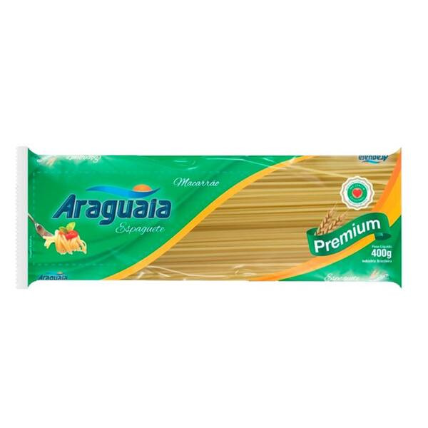 Macarrão Espaguete Araguaia Premium Embalagem 400g