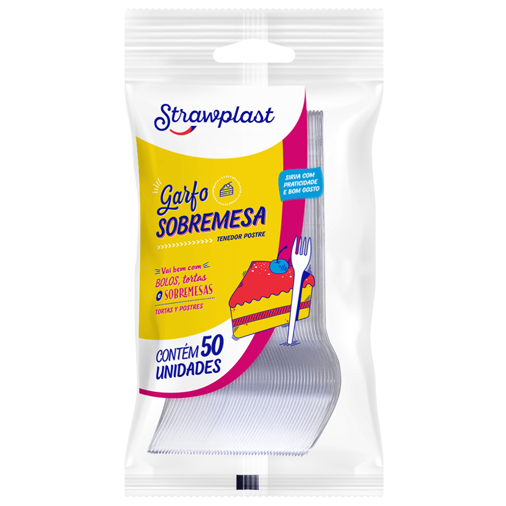 GARFO DESCARTAVEL STRAWPLAST SOBREMESA CRISTAL C/50UN