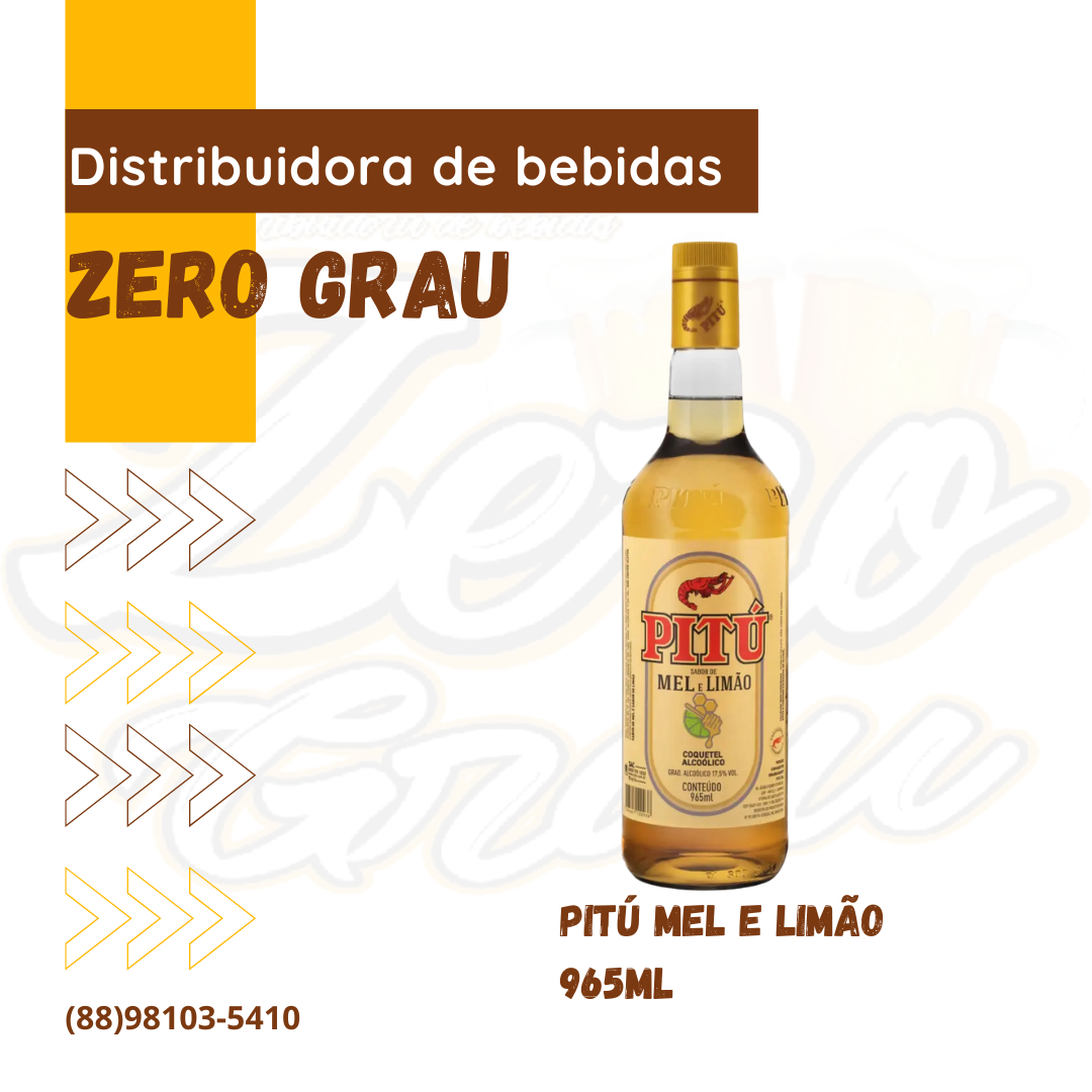CACHACA PITU MEL E LIMAO 965ML