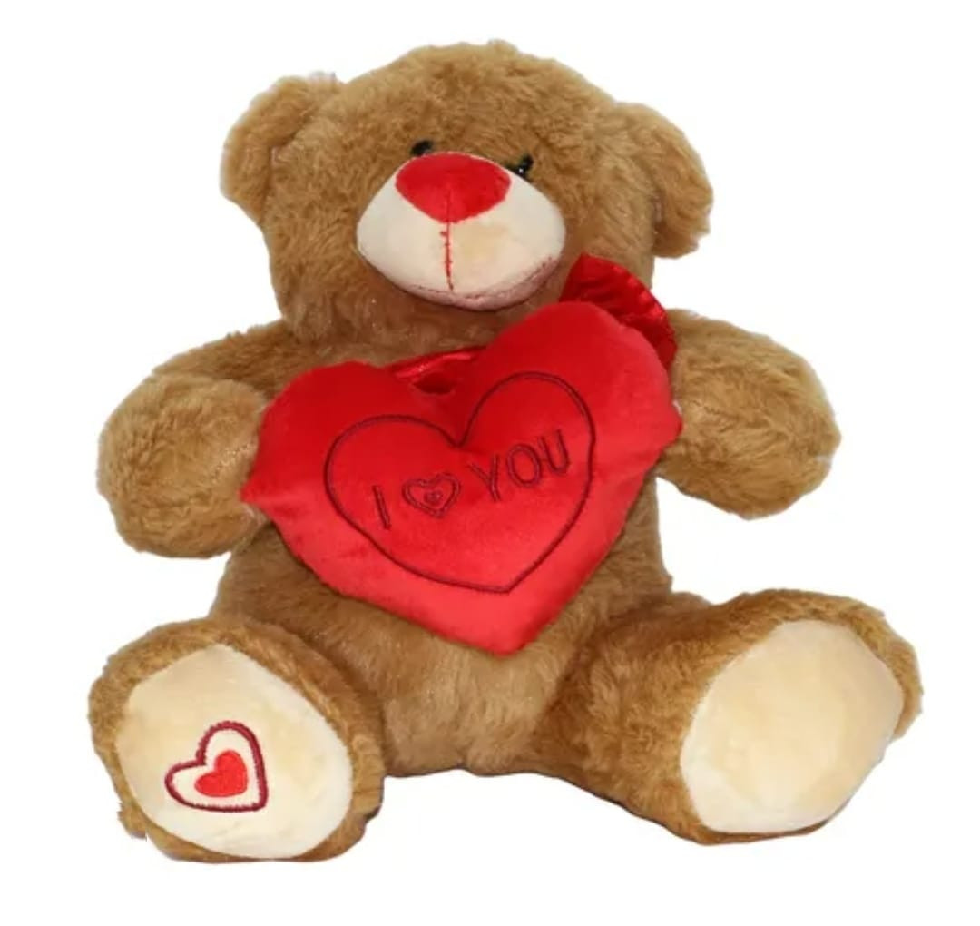 BRINQUEDO URSO PELÚCIA CORAÇÃO 25CM 