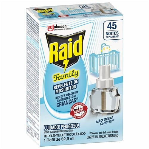 Inseticida Repelente Elétrico Líquido Family 45 Noites Raid 32,9ml