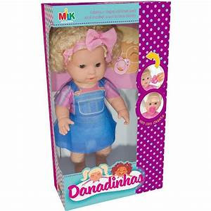 BONECA COLECAO DANADINHAS CAB.CRESPO LOIRA 42CM 767