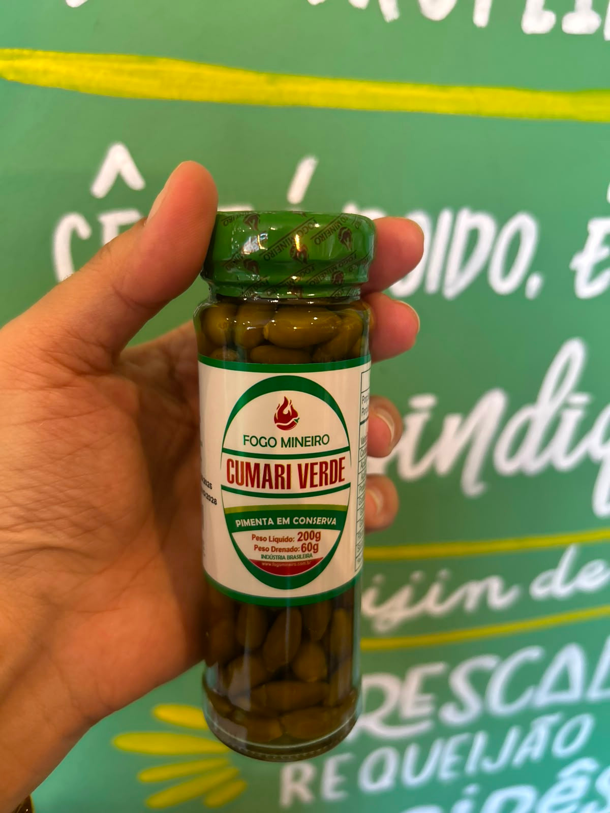 Pimenta Cumari Verde em Conserva Fogo Mineiro - 200g