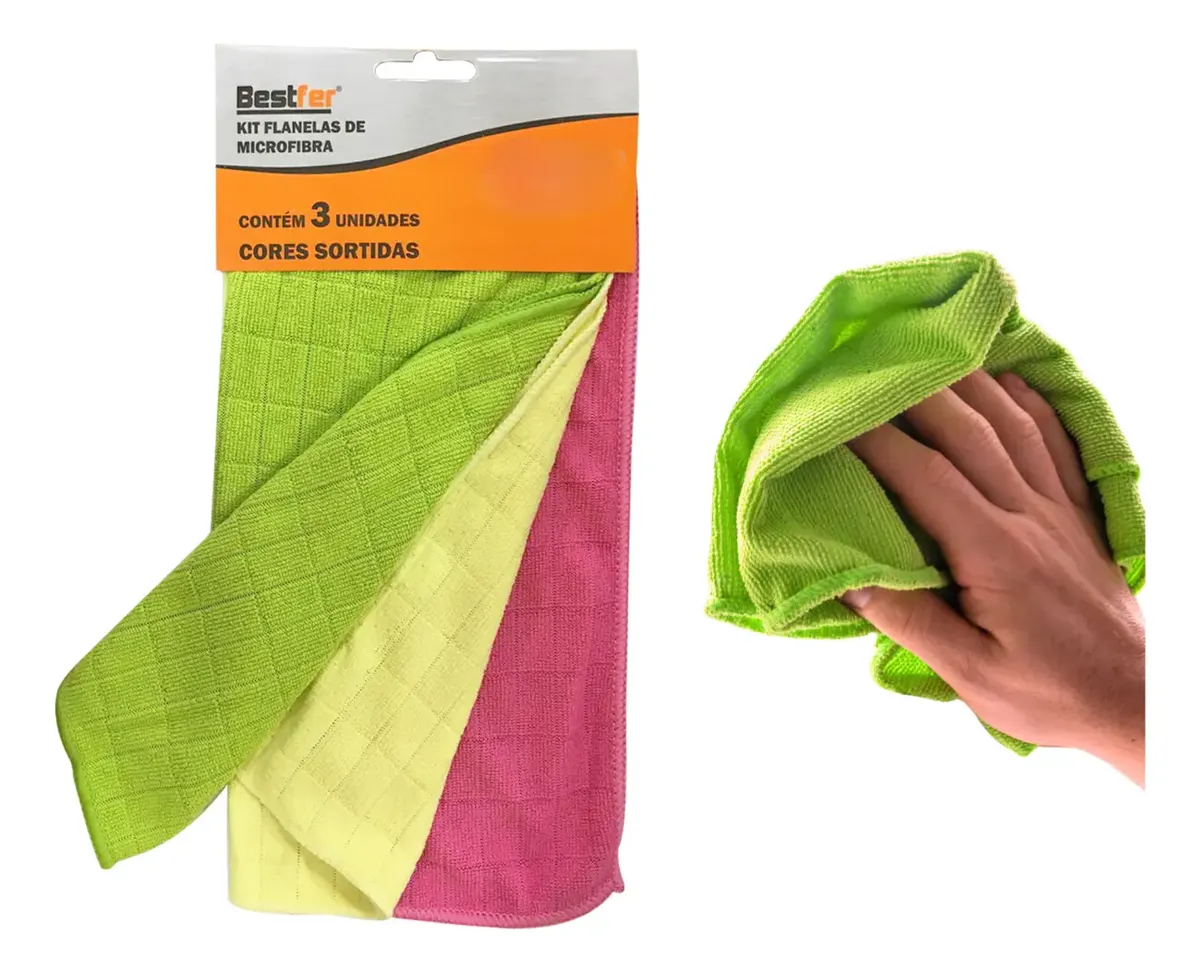Kit Flanelas de Microfibra Bestfer