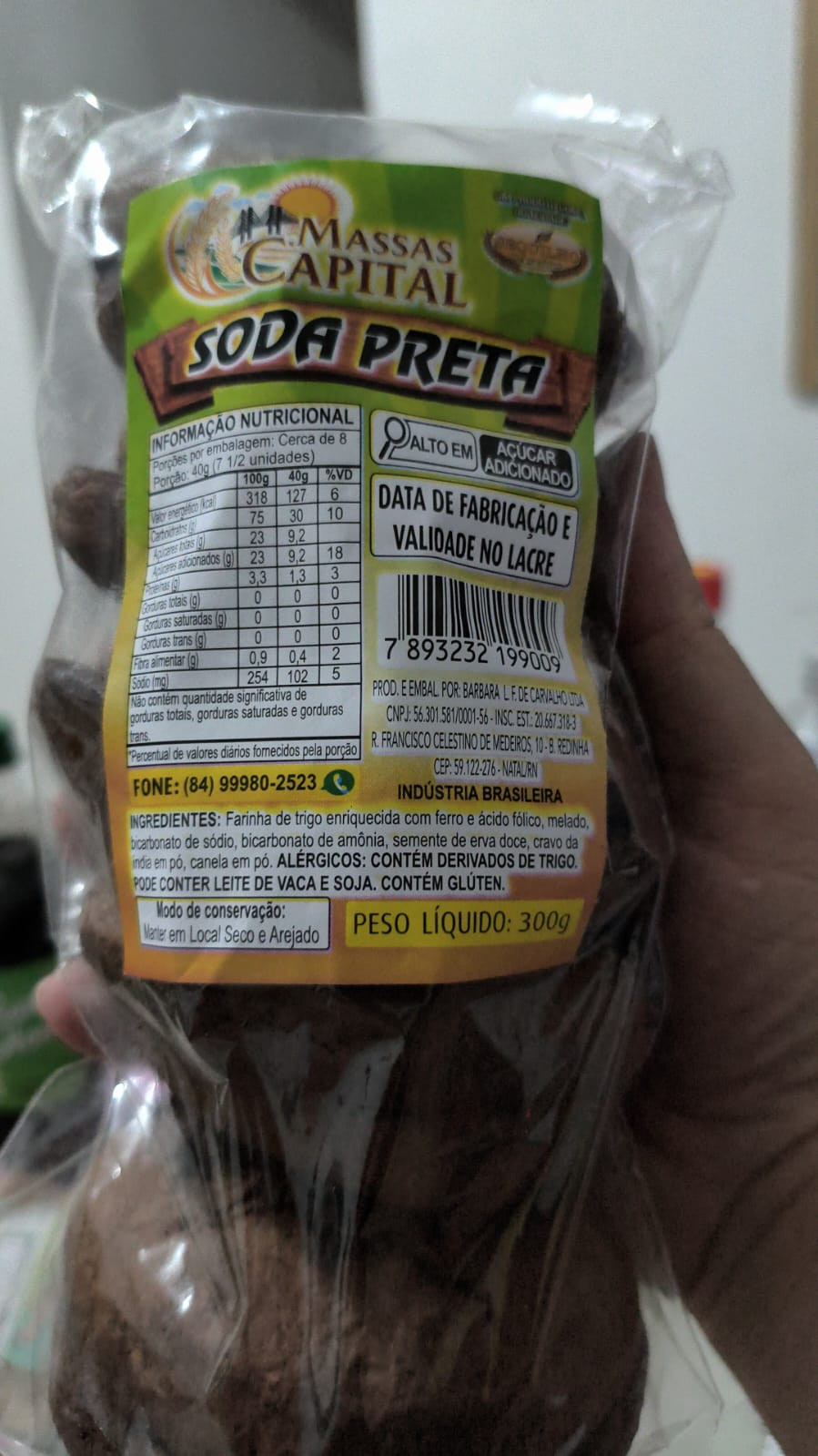 SODA PRETA MASSAS CAPITAL 300GM 