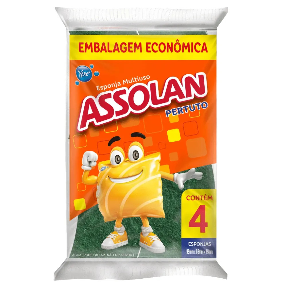 ESPONJA MULTIUSO ASSOLAN PERTUTO C/4UN