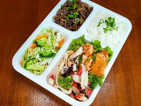 Teppanyaki de frutos do mar