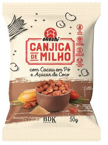 Pipoca Okoshi Canjica Milho Cacau Acucar Coco 50g