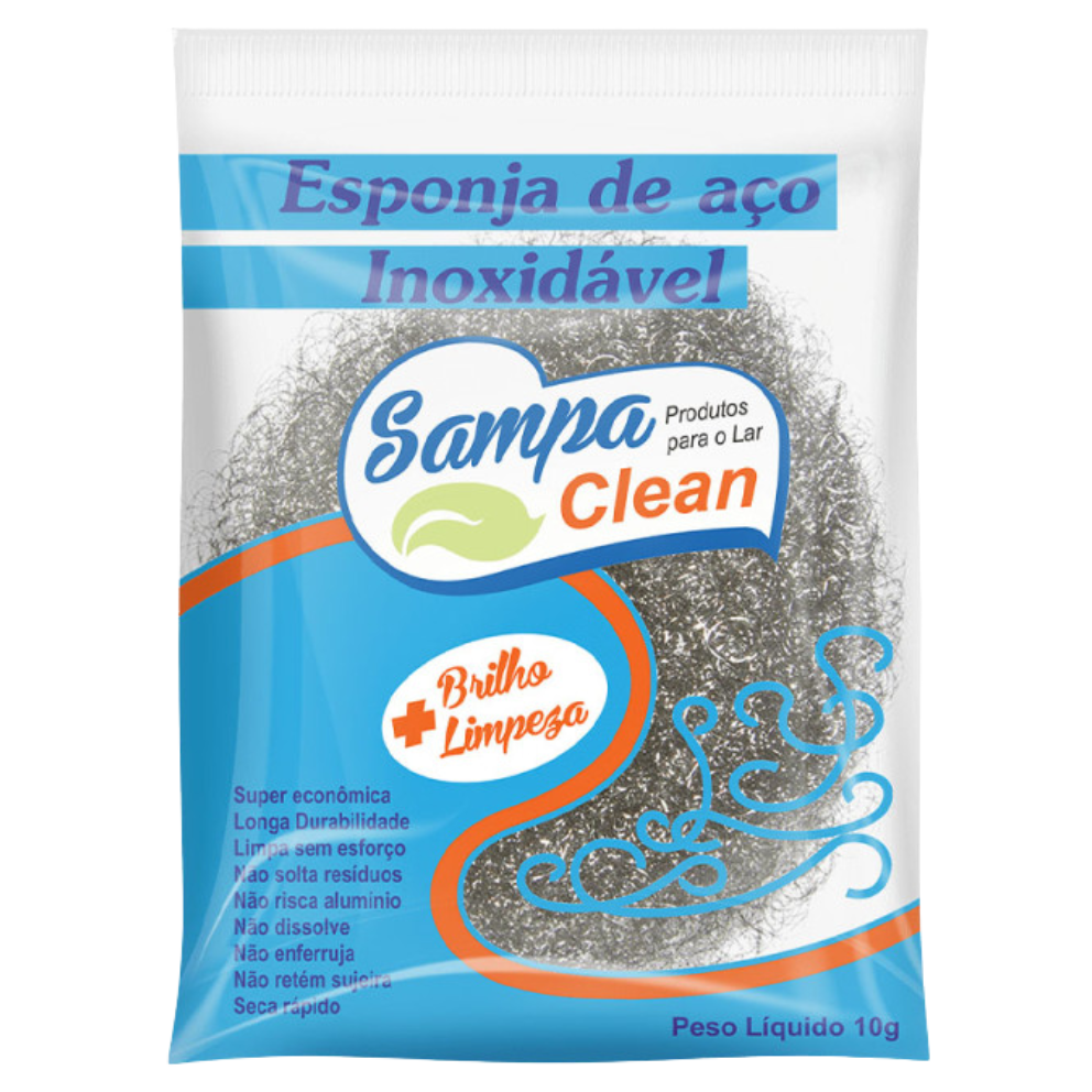 ESPONJA DE AÇO SAMPA CLEAN 10G