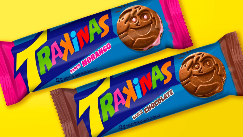 Biscoito Recheado Trakinas meio a meio 