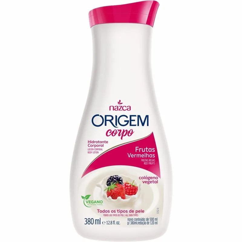 HIDRATANTE P/ CORPO NAZCA ORIGEM 380ML FRUTAS VERMELHAS