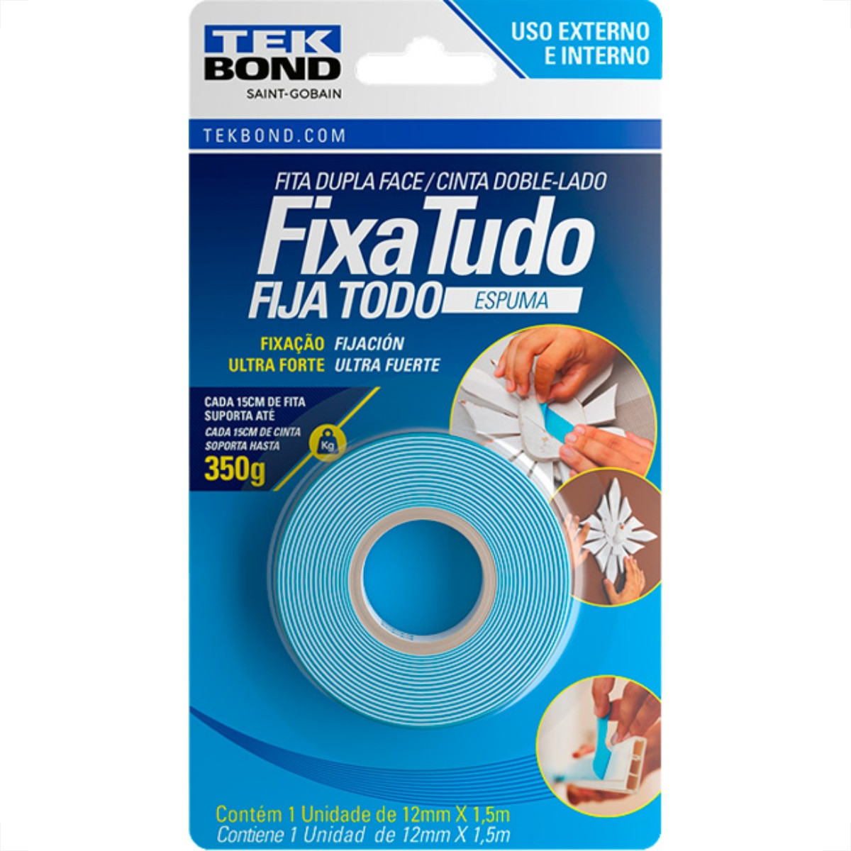 FITA DUPLA FACE TEK BOND 12X1,5M 320G