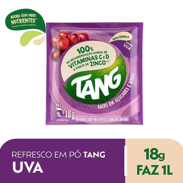 Refresco em Pó Sabor Uva Tang 18g
