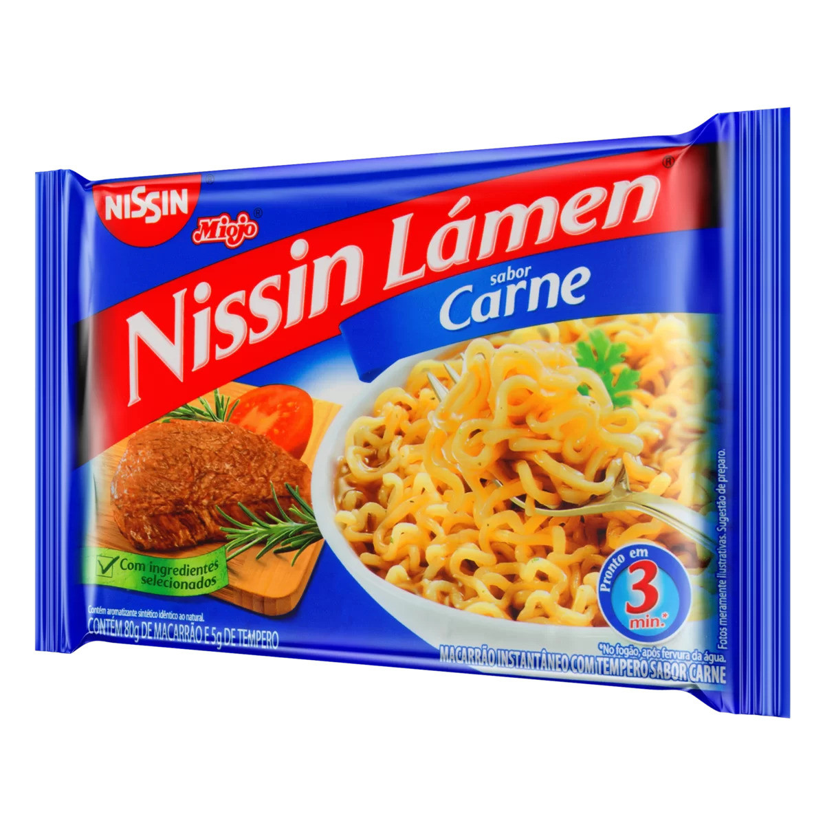 Macarrão Instantâneo De Carne Nissin Miojo Lámen Pacote 85g
