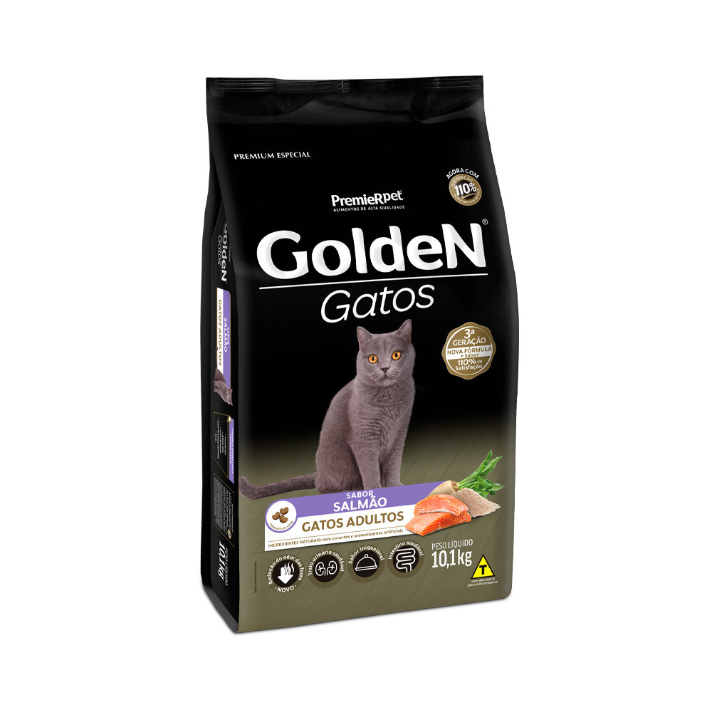 Golden Gatos Adultos Salmão 10kg