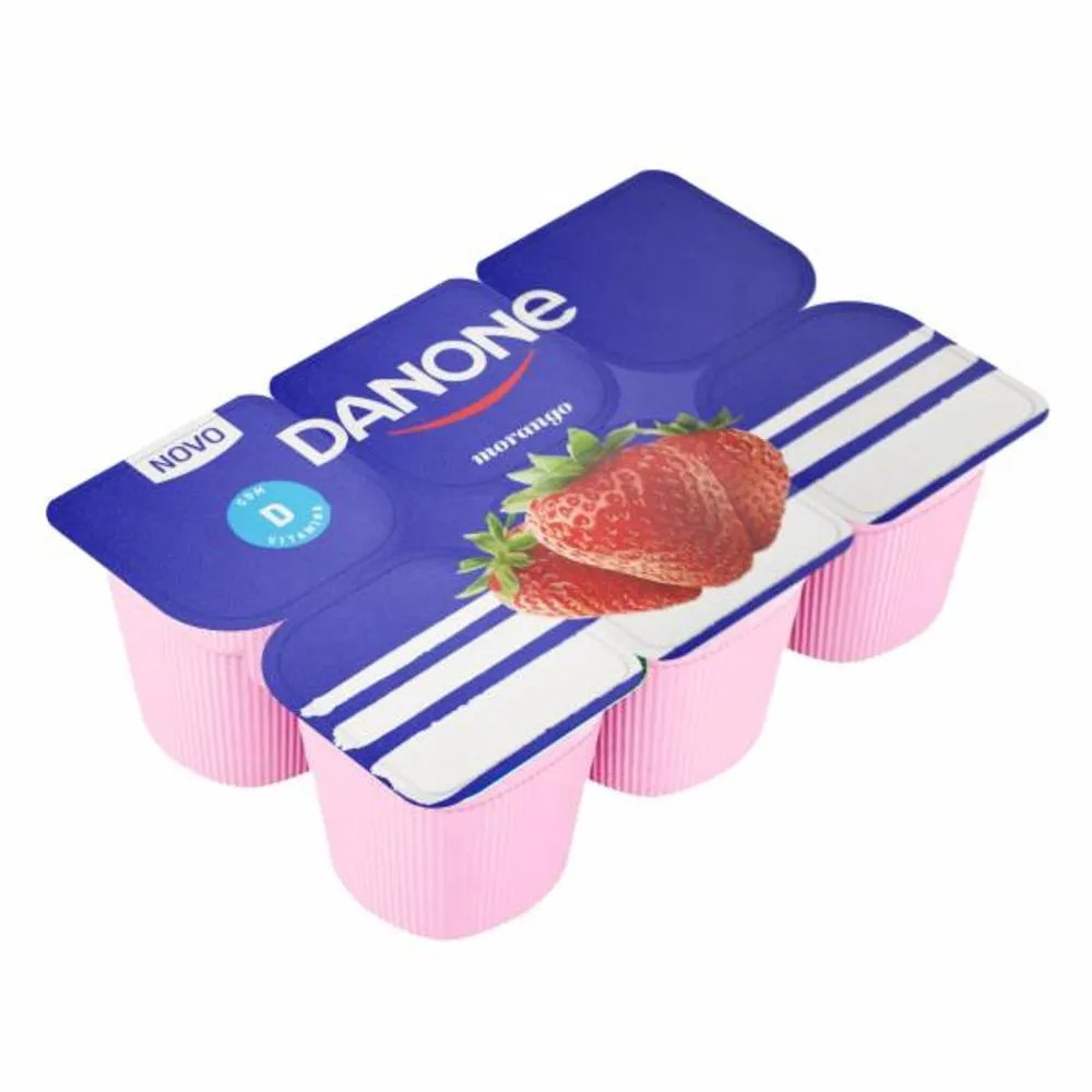 IOGURTE DANONE MORANGO BANDEJA 510G 6 UNID