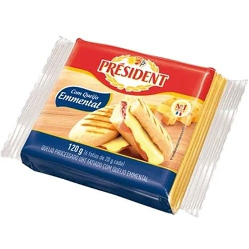 Queijo President Processado Emmental 120g