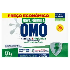 Lava Roupas em Po Sanitiza&higieniza Antibac (Omo) 1,6kg